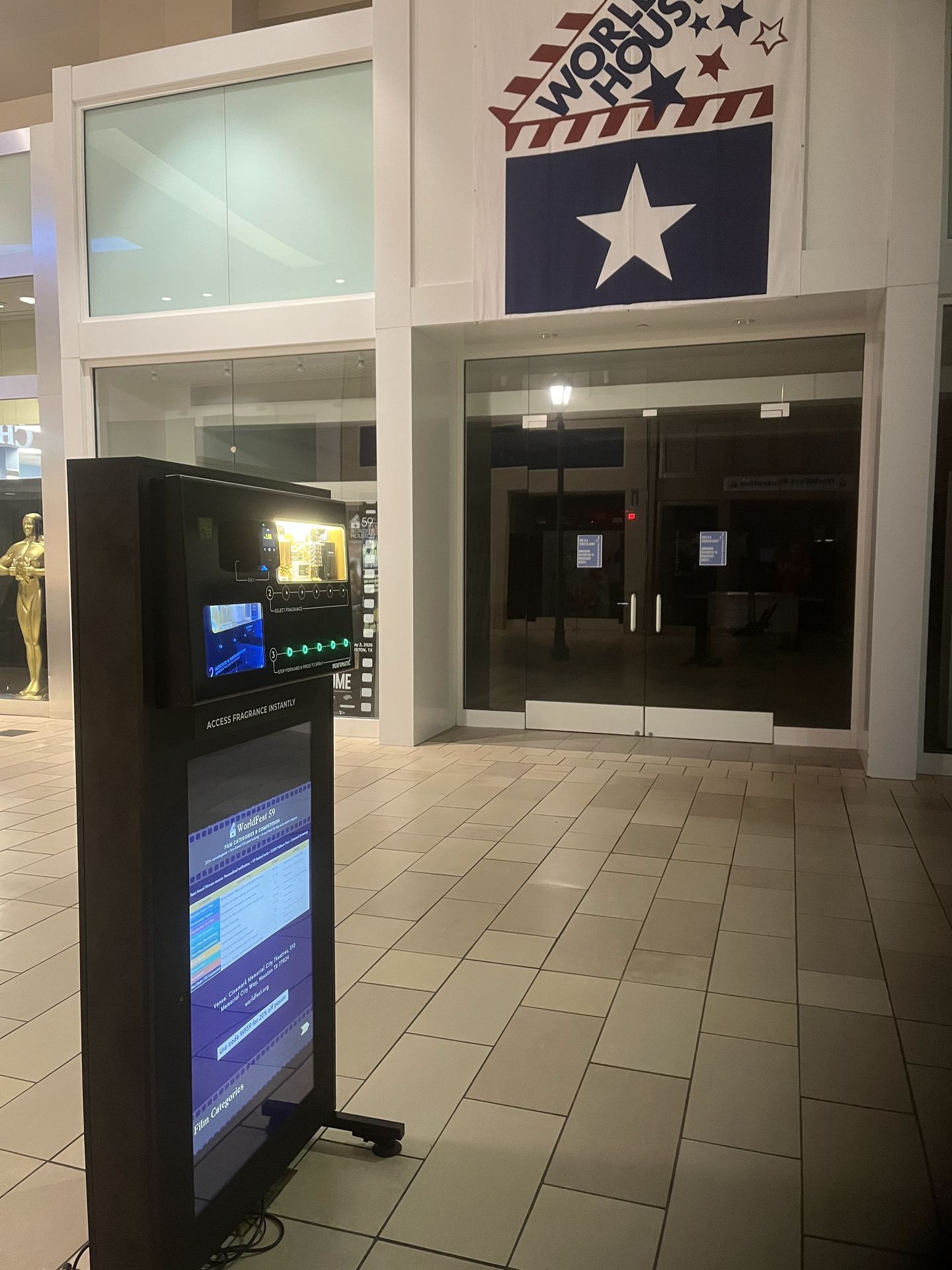 Perfumatic fragrance dispenser installed in a commercial location